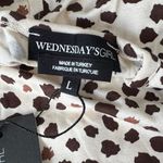 Wednesday's Girl short sleeve smudge polka dot midi dress large NWT Black Photo 1