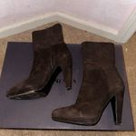 Prada  Dark Brown Suede Platform Ankle Boots Photo 2