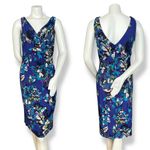 American Living Dress Ruched Waist Abstract Pattern Stretch Fabric V-Neck Size 8 Photo 1