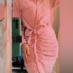 Young Fabulous and Broke Shirt Dress M Pink Tie Ruched Asymmetrical Western Grunge Photo 2