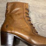 Frye  Courtney Brown Leather Lace Up Vintage Low Heeled Everyday Ankle Booties Photo 4