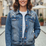 Sundance  Floral Embroidered Denim Jacket Size XXL Photo 0