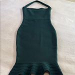BCBGMAXAZRIA Emerald Green Bandage Halter Bodycon Dress Photo 3