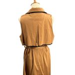 THREAD Sleeveless Shawl Collar Belted Trench Wrap Dress 2X Camel Brown New Photo 3
