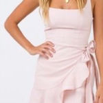 Princess Polly  Cottage Hill Light Pink Faux wrap ruffle Mini Dress, size 0 Photo 0