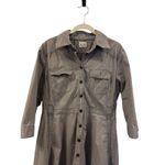 Converse  One Star Gray Utility Shirt Dress Button Front Long Sleeve Size L Photo 1