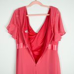 Ever Pretty NWT Coral Pink Chiffon Flutter Sleeve V-Neck Floor Length Dress Gown Size 18 Photo 10