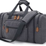 Canvas Duffle Bag for Travel, 60L Duffel Overnight Weekend Bag (Gray) Photo 0