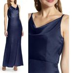 Chi Chi London  Alexandria Cowl Neck Satin Trumpet Gown Size 10 Photo 1