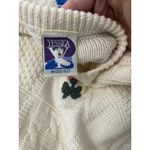 Yessiva Cream Floral Crochet Knit Embroidered Rustic Crew Neck Wool Sweater Med Yellow Size L Photo 1