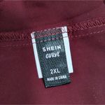 SheIn  Plus‎ 2 2X Plum Maroon Cold Shoulder Ruffle Sleeve Shirt Top Sexy Photo 1