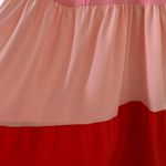 Entro  Tiered Babydoll Mini Dress Size Small Red Pink Photo 4