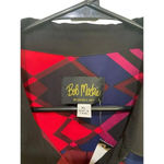 Bob Mackie NWT  Red Geometric Long Sleeve Button-Down Top Size XL Photo 2