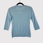 Allude Womens Sweater Blue Crewneck Cashmere Knit 3/4 Sleeve Pullover Jumper XS Photo 1