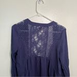 Knox Rose  Open Front Cardigan Navy Blue Crochet Lace M Photo 5