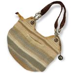 The Sak | Indio Crochet Neutral Sand Stripe Tightweave Medium Shoulder Bag Purse Photo 1