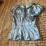 Nanette Lepore  Baby Blue Satin Blouse Size 4 Photo 6