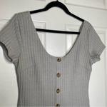 Sabo Skirt Bakari Gray Ribbed Button Front Mini Dress Photo 3