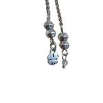Lucky Brand Silver Tone Necklace Blue Agate Pendant Slide Adj Boho Marcasite Photo 5