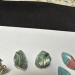 Lot Of 4 Clip On Screw On Earrings 1 Ceramic 2 Enamel 1 Rhinestone Photo 3