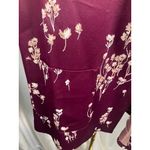 Ett:Twa by Anthropologie Burgundy Floral Satin Open Front Blazer Jacket Womens M Purple Size M Photo 4