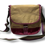 Bensimon Color Block Tan Purple Sporty French Messenger Bag Photo 0