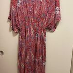 World Market Womens Boho Maxi Dress L XL Orange & Purple Paisley Bohemian Print Size undefined Photo 6