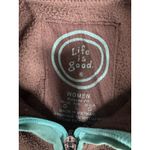 Life is Good Jacket Womens Large Brown 1/4 Zip Fleece Relaxed Fit Casual Cozy Photo 2