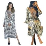 ZARA  Semi Sheer Embroidered Midi Dress Kaftan Size Small Photo 2