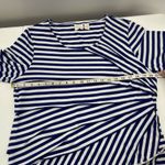 Chico's Chico’s Size 2 US L 12 City Striped Top Tiered Blue White Stripe Womens Blouse Photo 5