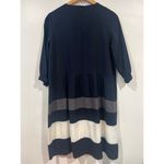 Korean Fashion DoDry Linen Semi Formal Dress Medium Navy Blue Business Casual Photo 4