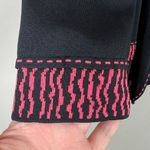 Ming Wang Cardigan Jacket Womens XL Black Coral Pink Open Front Knit 3/4 Sleeve Photo 4