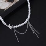 Macy's New-Charm Hip Hop Peace Dove Tassel Pearl Beads Clavicle Chain Women's Necklace Photo 1