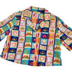 Cynthia Rowley Summer Icons Button Up Pajama Top Women’s Small Sardine Colorful Photo 0