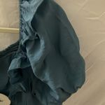 Umgee : Denim Blue Peasant style dress with ruffles & puff sleeves- Large Photo 6