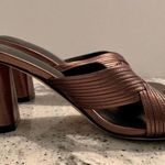 Paige Jone Bronze High Heel Slide Sandals Size 7.5 Photo 3