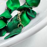 ZARA  Emerald Green Leaf Dangle Earrings Photo 4