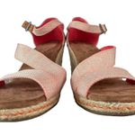 Toms Sandals Womens 8.5 Orange Tangerine Clarissa Canvas Espadrille Wedge Heels Photo 4