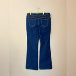 Cache Embellished Dark Wash Blue Beaded Embroidered Boot Cut Jeans Size 10 Photo 1