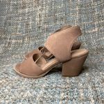 Eileen Fisher Doe Tumbled Nubuck Leather Heeled Sandal in Earth Photo 2