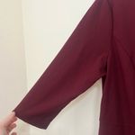 Talbots maroon 2/3 sleeve dress with black faux leather trim size 16P Photo 4