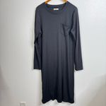 Madewell  Long Sleeve Pocket Ribbed Black Dress Size Xlarge Photo 3