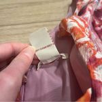 Sundance  Vivian Silk Pink Blue Ruffle Floral Short Sleeve Flutter Dress Size 8 Photo 3