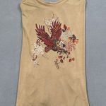 NWT Zara Trafaluc Mini Dress Women Size S Tan Brown Eagle Embroidered Sleeveless Photo 0