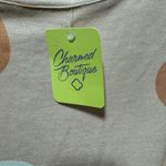 NWT Light Beige Flower Print 3/4 Sleeve Knit Top Size S Photo 4