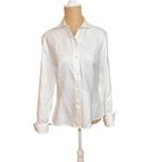 Thalian Women's Classic White Cotton Button Down Shirt Size 10 Long Sleeve Photo 1