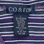 Co & Eddy Purple Waffle Knit Button Up Tunic Hoodie Size Large Photo 4