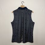 Lady Hagen Navy‎ Star-Patterned Sleeveless Collared Top Polo Preppy Photo 1