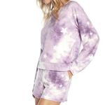 Wildfox Lounge Set Tie Dye Stars in Purple & White Sz M NWT Sweatshirt & Shorts Photo 1