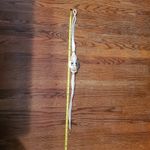 Vintage 80s Braided Cord Belt Size Medium Large Stretch Chunky Medallion 32" White Photo 3